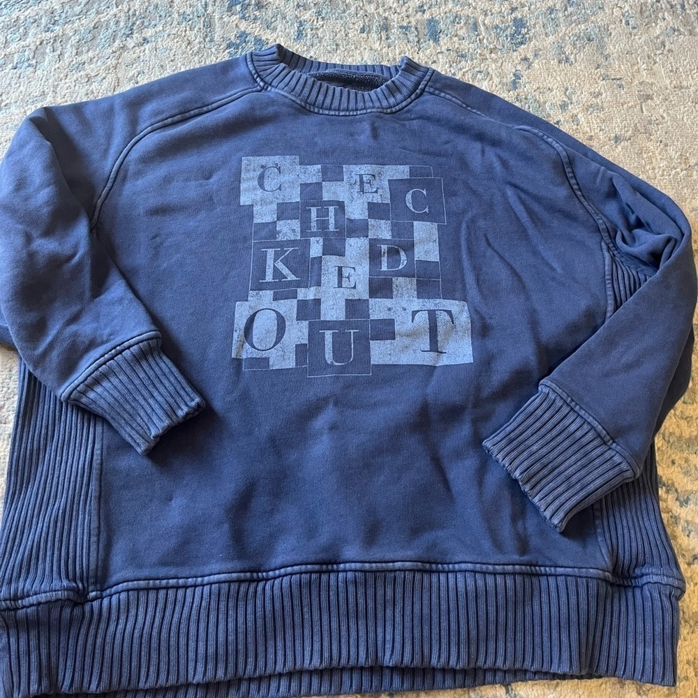 Aerie checked out oversized sweater XS